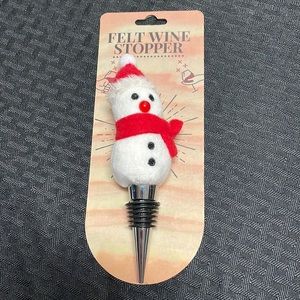 Wild Eye Designs Felt Wine Bottle Stopper The Snowman with a Red Scarf